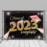 Aperturee - Rosa Glitzer Champagner Glückwunsch Hintergrund zum Abschluss 2023